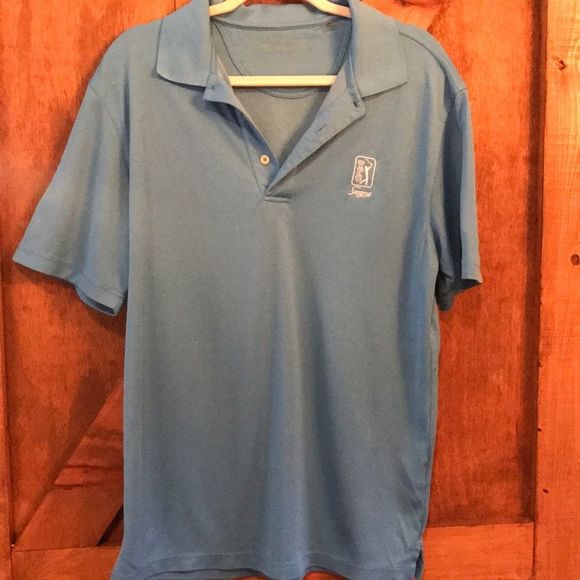 PGA Tour Shirts Tpc Sawgrass Golf Blue Polo Pga Dryfit Style Polo